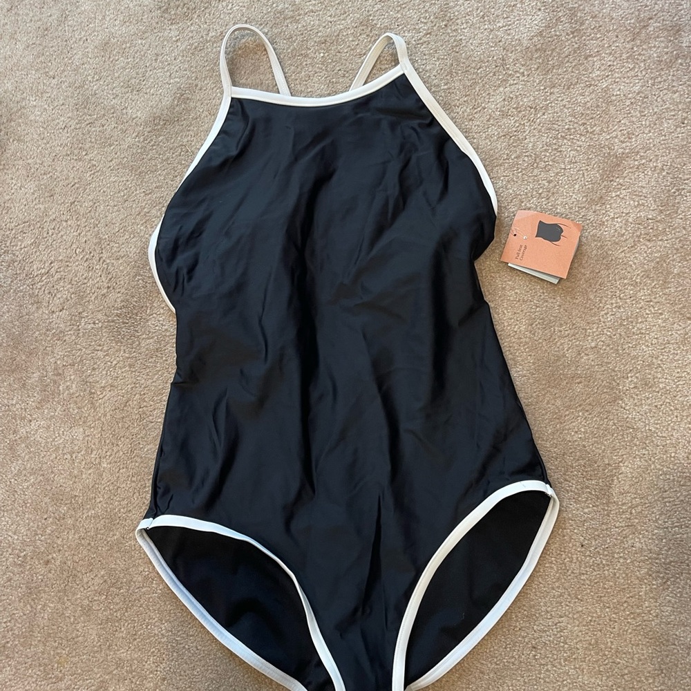Shade & Shore Black and White One Piece Swimsuit